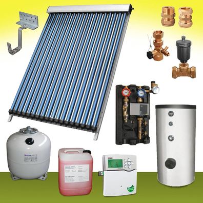 Komplettpaket 5,58 m² Solaranlage Warmwasser Speicher 400 Liter Solar