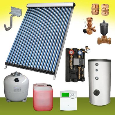 Komplettpaket 6,69 m² Solaranlage Warmwasser Speicher 400 Liter Solar