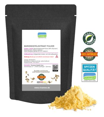 Mariendistel Extrakt Pulver 80% Silymarin (UV) zertifizierte Qualität rein