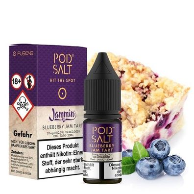 Pod Salt (Fusion) - Blueberry Jam Tart Liquid (10 ml) - 20 mg/ml
