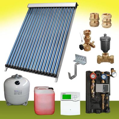 Komplettpaket 10,60 m² Solaranlage Vakuumröhrenkollektor Standard