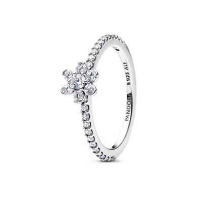 Ring 54 - Sterlingsilber - Funkelnde Blume Ring
