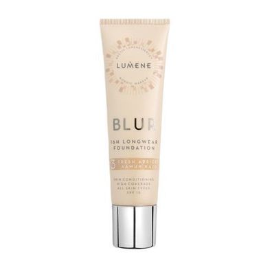 Lumene Blur Langhaftende Foundation SPF15, Farbton 3 Fresh Apricot, 30 ml - Make