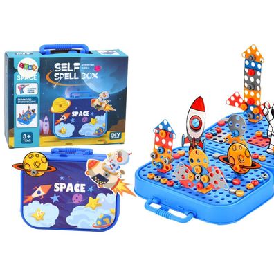 Leantoys Kofferset DIY Puzzleblöcke Weltraumschraubendreher 228 Teile