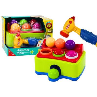Leantoys Zabawka Interaktywna Dla Malucha Wbijanie Pi?ek M?otek Kolorowa