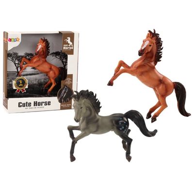 Leantoys Figurka Konia Br?zowy Szary Ko? Stoj?cy Stajnia Farma Cute Horse
