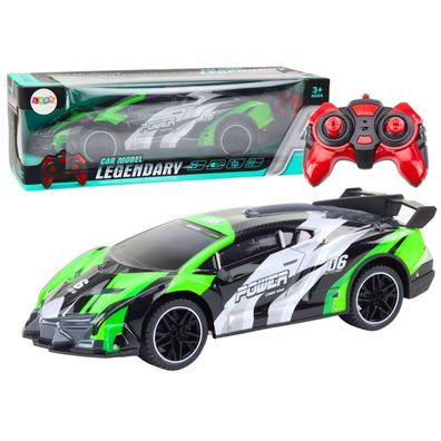 Leantoys Auto Sportowe Zdalnie Sterowane RC 1:10 25km/h ?wiat?a Zielony