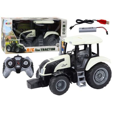 Leantoys Traktor Zdalnie Sterowany RC 2.4G D?wi?ki Bia?y