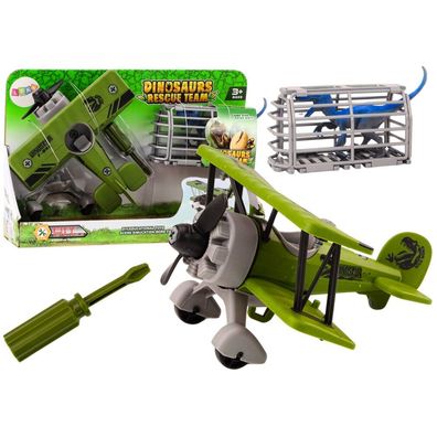 Leantoys Flugzeug Leichtflugzeug Transportieren Dinosaurierkäfig Abnehmbar Grün
