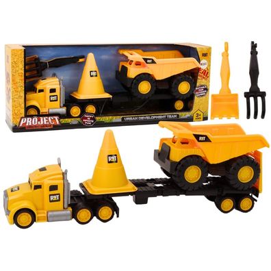 Lean Toys Zestaw Maszyn Budowlanych Ci??arówka Wywrotka Ruchome ?ó?ty