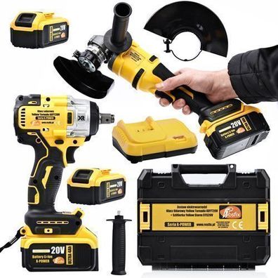 Rosfix Set Akku-Schlagschrauber KUYT20V + Winkelschleifer SYS20V | 21V 4Ah