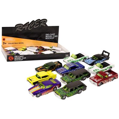 Leantoys Autko Samochód Wy?cigowy Resorak Metalowy 1:64