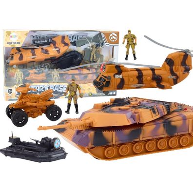 Leantoys Zestaw Militarny Czo?g Wojskowy Helikopter ?mig?owiec Spadochroniarz D?wi?ki