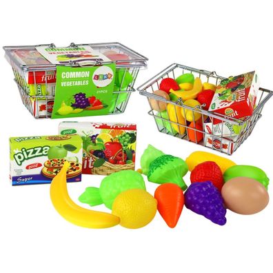 Lean Toys Einkaufskorb Gemüse Obst Lebensmittelgeschäft Metall