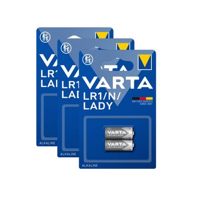 3x Varta Batterie Alkaline N 4001 LR1 Lady 1,5V Professional 2er Blister