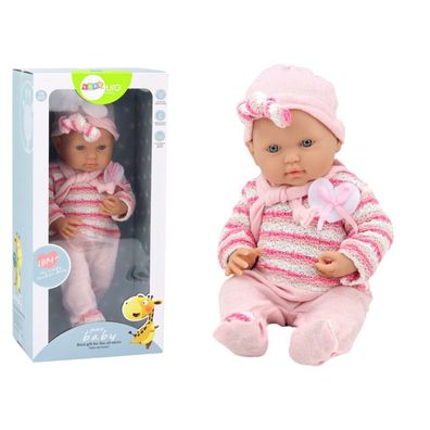 Leantoys Baby in rosa gestreiftem Pullover