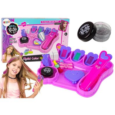 Leantoys Haarfärbekreide, bunte Strähnchen, Glätteisen, Zubehör