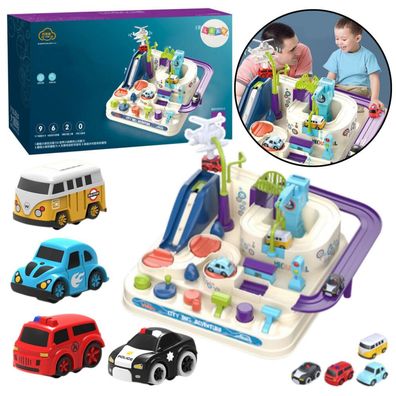 Lean Interaktiver Kinderparkplatz Vier-Auto-Hindernis-Parcours