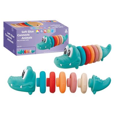 Leantoys Lernset für Kleinkinder Weiches Pyramidenkrokodil