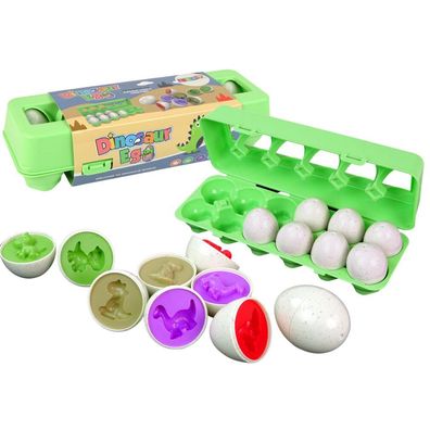 Leantoys Pädagogisches Eiersortierset Dinosaurier Puzzle 12 Teile