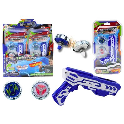Leantoys Set Gun Launcher 2 Metallscheiben mit blauen Lichtern