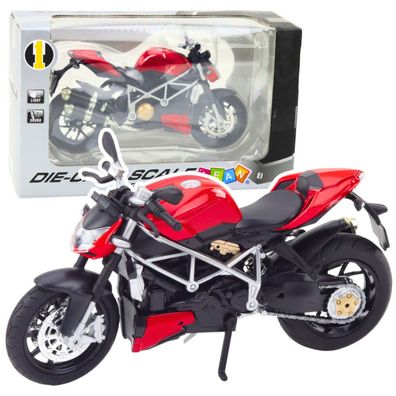 Lean Toys Sport Motorrad Metall Lichter Sounds Silber Elemente Rot 1:12