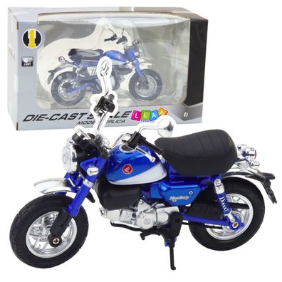 Lean Toys Retro Classic Motorrad Metall Lichter Blau 1:12