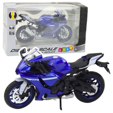 Lean Sport-Motorrad Metall Lichter Sound Blau R1 1:12