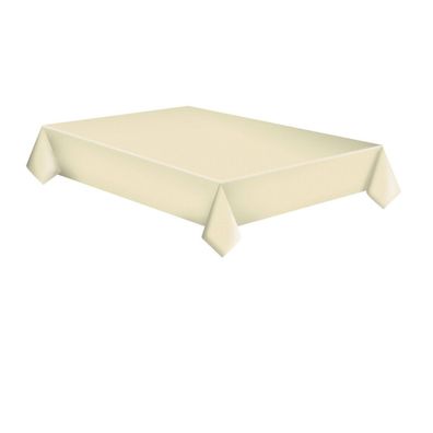 Farbe White Dots Ecru-Papier Tischdecke 120x180 cm