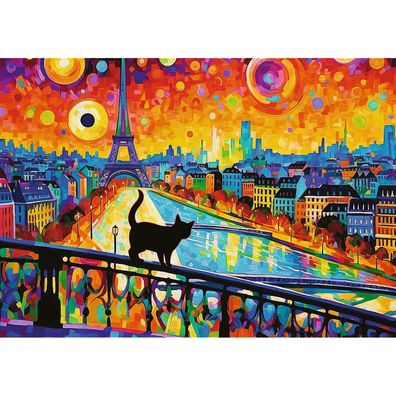 TREFL Puzzle Katze in Paris 1000 Teile