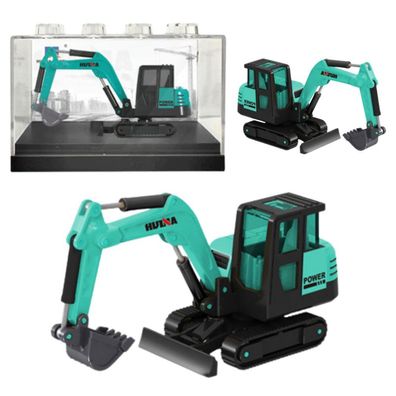 Lean Caterpillar Bagger Metall Sammlermodell Huina Grün 1:80