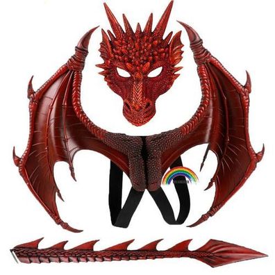 Drachen Cosplay Kostém Set Flégel Schwanz Halloween Party Outfit