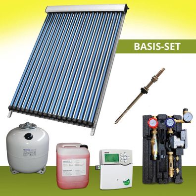 Komplettpaket 11,46 m² Solaranlage Vakuumröhrenkollektor Basis