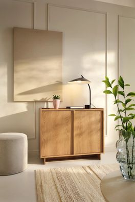 Kompakte Kommode YASUMI (98 cm) – Eiche Carmel (Japandi Stil)