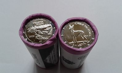 Rollen 2x2 euro 2026 Malta Pharaonenhund+Valletta Sichtrollen - SOFORT