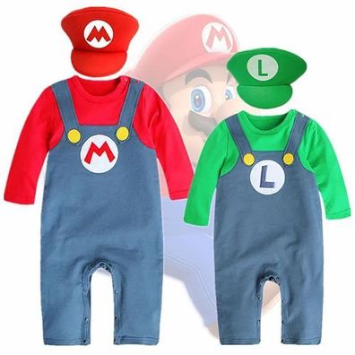 Mario Bodysuit Kinder Cosplay Kostém Halloween Outfit