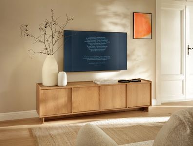 XXL TV Lowboard Fernsehtisch YASUMI (195 cm) – Eiche Carmel (Japandi)