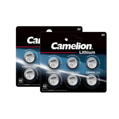 2x Camelion Knopfzellen Batterien im Set 2x CR2032 2x CR2025 2x CR2016 Litihum 3V