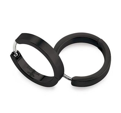 Boccia Schmuck Damen-Ohrringe Creolen Titan Schwarz 0577-07