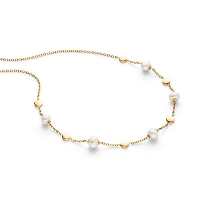 Boccia Schmuck Damen-Kette Titan Goldfarben mit Perlen 08077-02