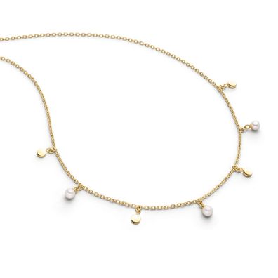 Boccia Schmuck Damen-Halskette Titan vergoldet mit Perlen 08078-02