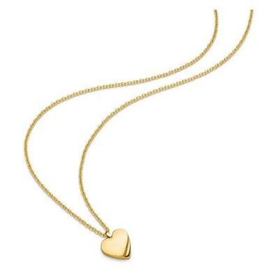 Boccia Schmuck Damen-Kette mit Herz-Anhänger Titan vergoldet 08083-02