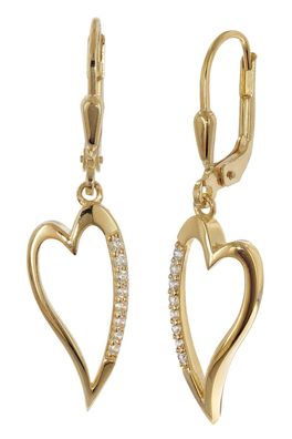 trendor Schmuck Damen-Ohrringe Herz Ohrhänger 925 Silber vergoldet mit Zirkonia 2171