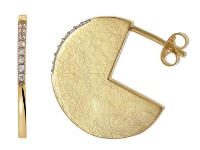 trendor Schmuck Damen-Ohrringe 925 Silber Vergoldet Ohrstecker Eismatt-Finish 21713