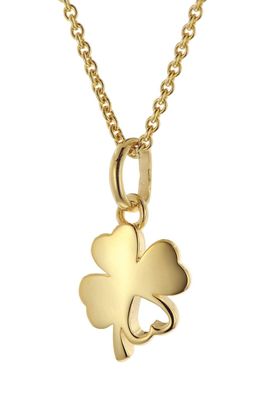 trendor Schmuck Kinder-Halskette Kleeblatt 925 Silber Vergoldet Mädchenschmuck 21714