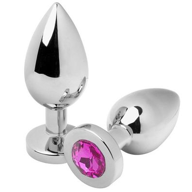 Metalhard ANAL PLUG Diamond PINK SMALL 5.71CM