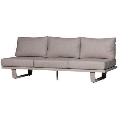 3-Sitzer Gartensofa Bear - Aluminium & Outdoor-Stoff, Sand (Gr. 210x87x80 cm)