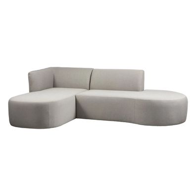 Gartenecksofa Chaiselongue Chios - Polyolefin-Stoff Sand, Links (Gr. 258x168x71 cm)