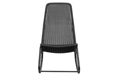 Schaukelstuhl Tom aus wetterfestem Poly-Rattan und Metall, modern, Outdoor,