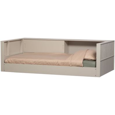 Bett Carter Kiefer FSC-zertifiziert, modern mit Stauraum, hellgrau, 215 x 118 cm